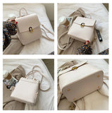 Women's Small Pu Leather Backpack for Teens School Travel