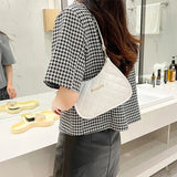 Small Women's Lingge Embroidery Underarm Bag One-Shoulder Messenger Tote Bag