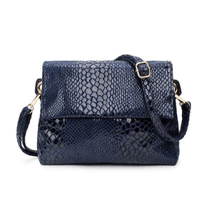 Pink Snake Print Small Square Bag Soft Leather Crossbody Bag