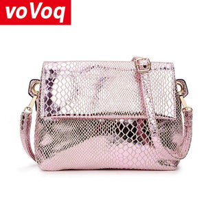 Pink Snake Print Small Square Bag Soft Leather Crossbody Bag