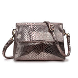Pink Snake Print Small Square Bag Soft Leather Crossbody Bag