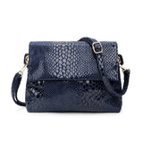Pink Snake Print Small Square Bag Soft Leather Crossbody Bag