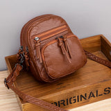 Soft Leather Single Shoulder Bag High Capacity Phone Bag