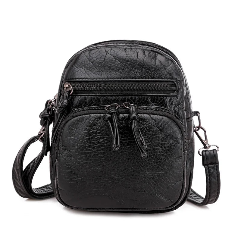 Soft Leather Single Shoulder Bag High Capacity Phone Bag