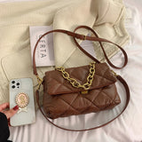 Plaid Pattern Shoulder Bag for Women Small Flap Messenger Packet