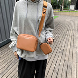 Classic Crossbody Bag with Wide Fabric Strap for Women