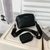 Classic Crossbody Bag with Wide Fabric Strap for Women