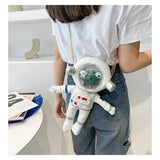 Women's Cartoon One Shoulder Messenger Bag with Solid Chain