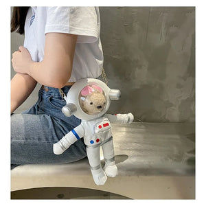 Women's Cartoon One Shoulder Messenger Bag with Solid Chain