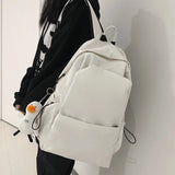 Solid College Student Schoolbag Large Capacity Backpack