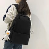 Solid College Student Schoolbag Large Capacity Backpack