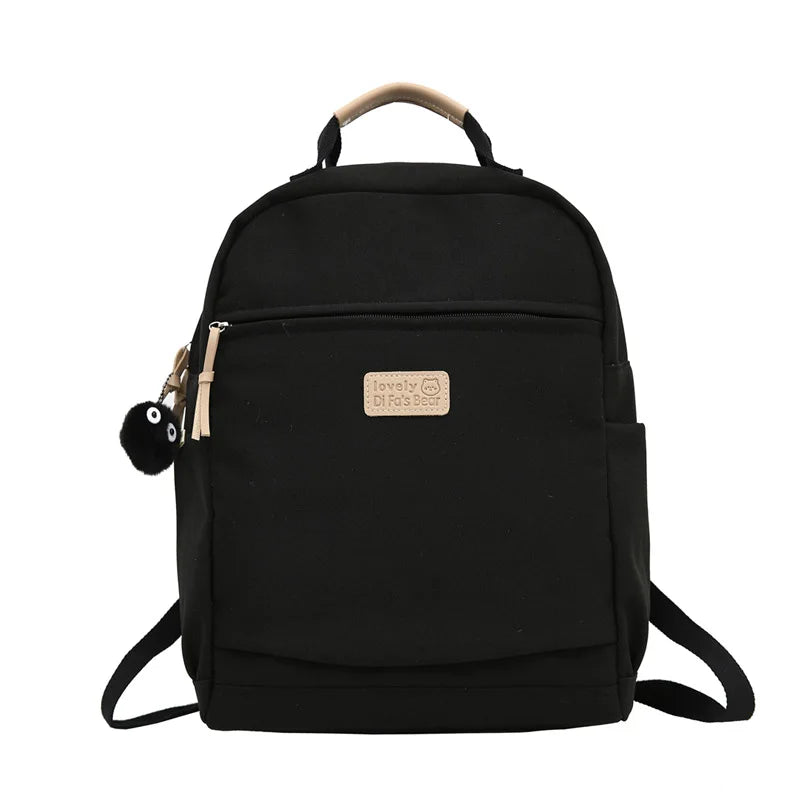 Solid Women Backpack Large Capacity Student Bag School Bag