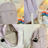 Solid Women Backpack Large Capacity Student Bag School Bag
