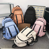 Waterproof Nylon Women Backpack Double Buckle Student Bag