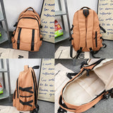 Waterproof Nylon Women Backpack Double Buckle Student Bag