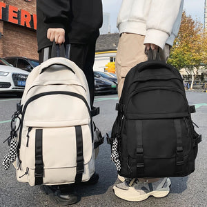 Waterproof Nylon Women Backpack Double Buckle Student Bag