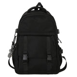 Waterproof Nylon Women Backpack Double Buckle Student Bag
