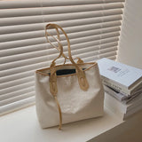 Solid PU Leather Shoulder Bag for Women Casual Crossbody Handbag Large Capacity