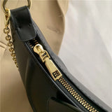 Solid Handbags Women PU Leather Chain Shoulder Bag