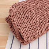Mori Style Beach Straw Bag Solid Hollow Shoulder Dual-Use Woven