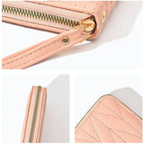 Solid Ladies Long Mobile Phone Bag Large Capacity Hand Wallet