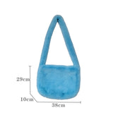 Plush Winter Shoulder Bag Y2K Rose Red Messenger Handbag