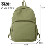 Solid Retro Canvas Women Backpack Travel Rucksack