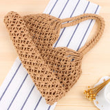 Straw Woven Beach Bag Solid Shoulder Bag