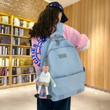 Waterproof Nylon Backpack Shoulder Bag for Teenage Girl Student Backpack