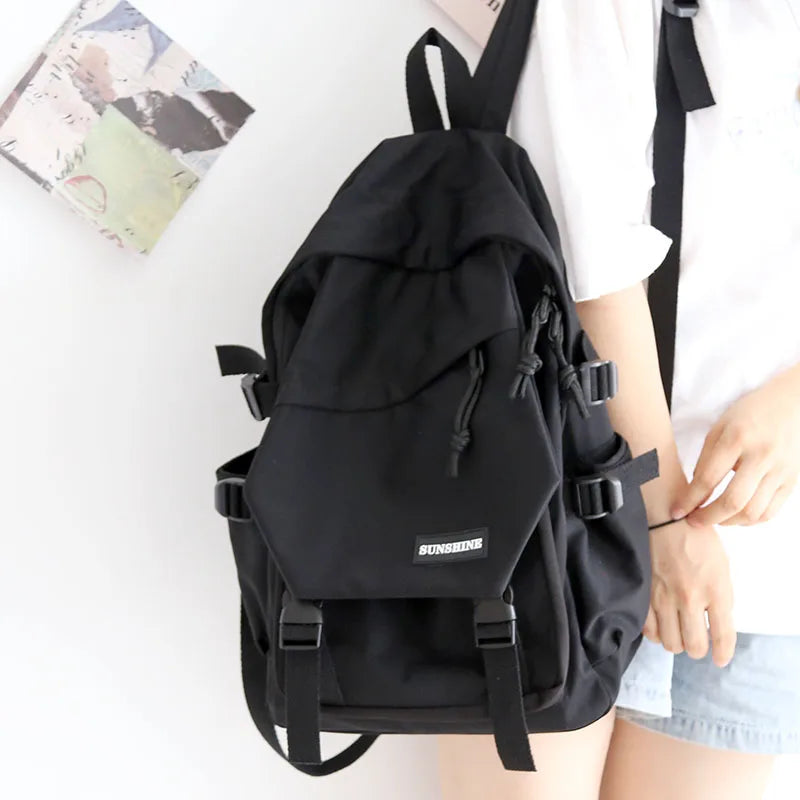 Waterproof Nylon Backpack for Girls - Teenage School Bag