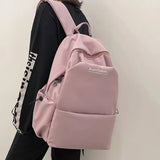 Solid Women Student Schoolbag Large Capicity Teenage Girl Backpack
