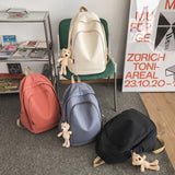 Solid Women Student Schoolbag Simplicity Teenage Girl Backpack