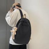 Solid Women Student Schoolbag Simplicity Teenage Girl Backpack