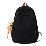 Solid Women Student Schoolbag Simplicity Teenage Girl Backpack