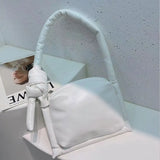 Space Cotton Top-handle Bags Solid for Women Down Tote Messenger