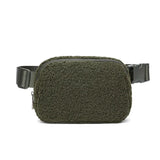 Outdoor Fleece Fur Waist Bag for Women Men Chest Bags Winter Bags