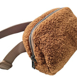 Outdoor Fleece Fur Waist Bag for Women Men Chest Bags Winter Bags