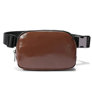 PU Leather Waist Bag For Women Men Outdoor Fanny Pack