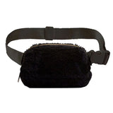 Fleece Fur Waist Bag for Women Men Winter Chest Bags