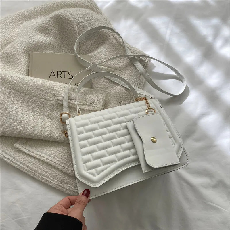 Spring Embossed Shoulder Bag Crossbody with Small Pocket
