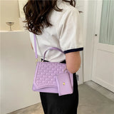 Spring Embossed Shoulder Bag Crossbody with Small Pocket