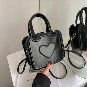 Spring Retro Women's Messenger Bag Portable Peach Heart Texture
