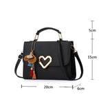 Square Bag Love Button PU Lady One Shoulder Crossbody Bag Solid Casual All-Match