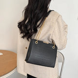 Square Shoulder Bag Solid Pu Leather Crossbody Bags For Women Chain Handbags