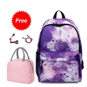 Star Water Resistant Backpack Women Teenagers Bookbag School College Student Lap