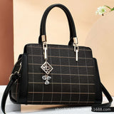 Plaid Contrast Texture Womens Shoulder Bag