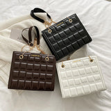 Stone Pattern Shoulder Bag for Women Crossbody Square Handbag