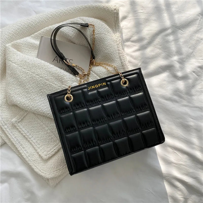 Stone Pattern Shoulder Bag for Women Crossbody Square Handbag