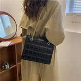 Stone Pattern Shoulder Bag for Women Crossbody Square Handbag