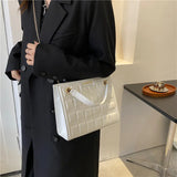 Stone Pattern Shoulder Bag for Women Crossbody Square Handbag